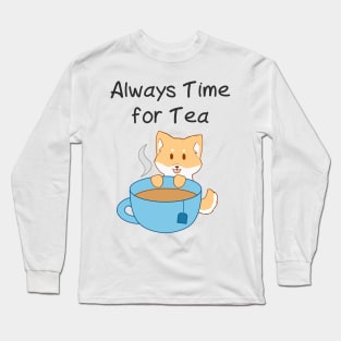 Shiba Inu Tea Time Long Sleeve T-Shirt